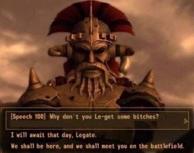 i Specch 100 Why dont you Le get some bitches T will avait that day Legate Ve shall be here and ve shall meet you on the battleficld