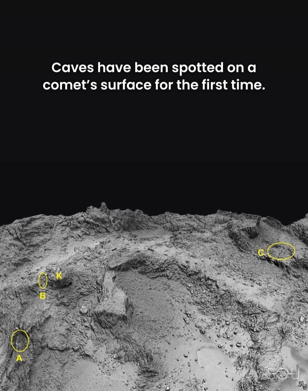 Caves have been spotted on a comet’s surface for the first time. Session ID: 1015047.