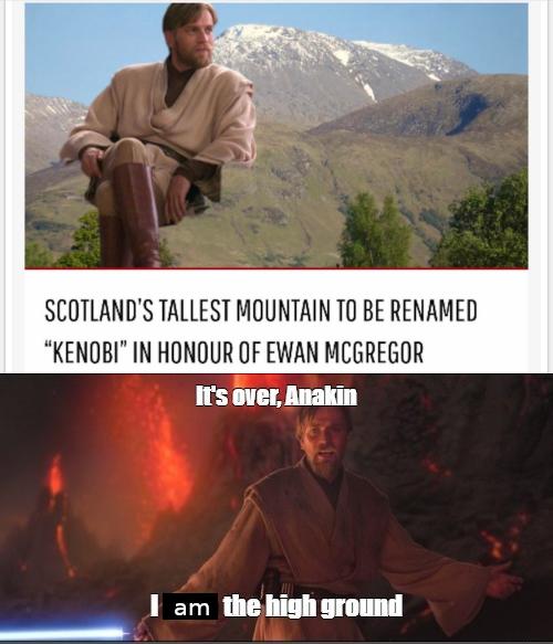 SCOTLANDS TALLEST MOUNTAIN TO BE RENAMED KENOBI IN HONOUR OF EWAN MCGREGOR Its aver Anakin