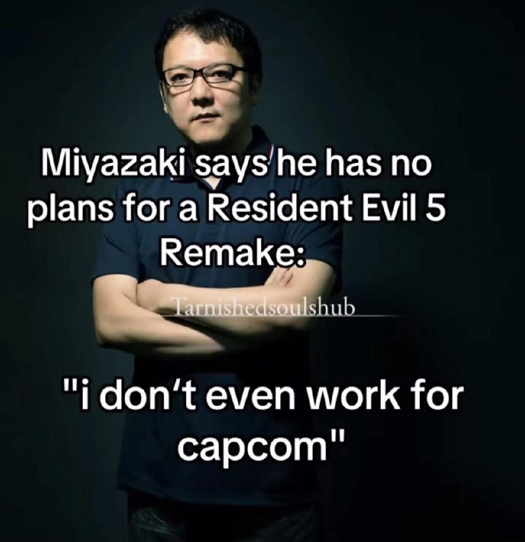Miyazaki says he has no plans for a Resident Evil 5 Remake: 