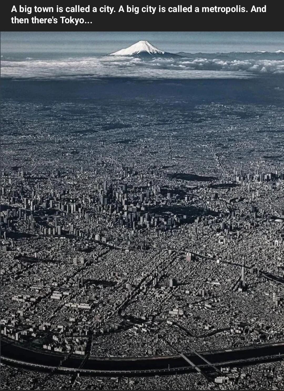 Abig town is called a city A big city is called a metropolis And then theres Tokyo