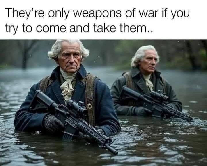 They're only weapons of war if you try to come and take them..