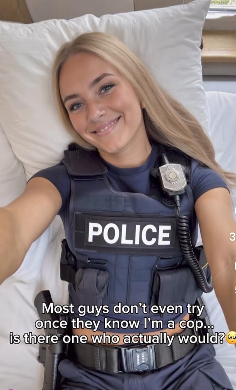 Most guys don’t even try once they know I’m a cop... is there one who actually would? 😏
