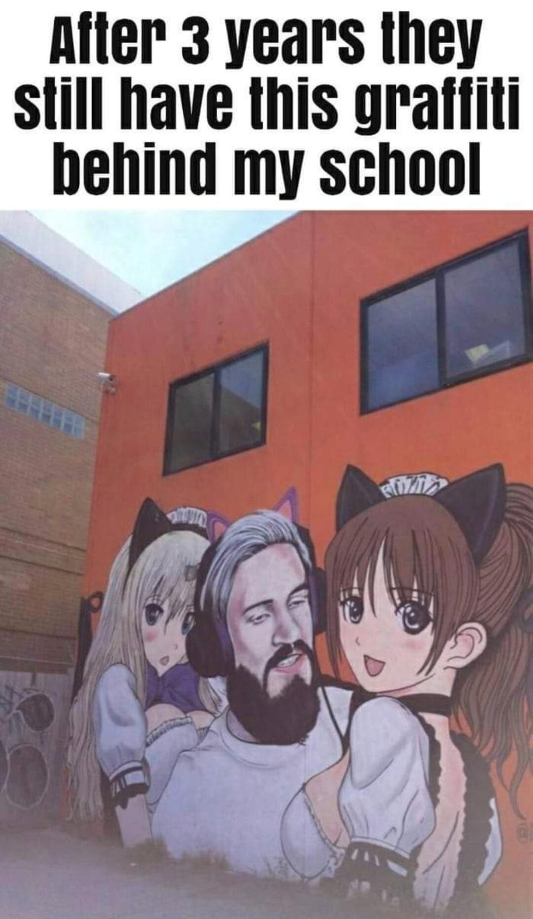 After 3 years they still have this graffiti behind my school