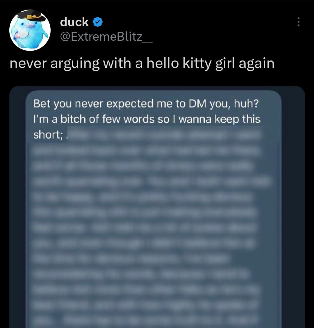 duck xtremeBlitz_ never arguing with a hello kitty girl again