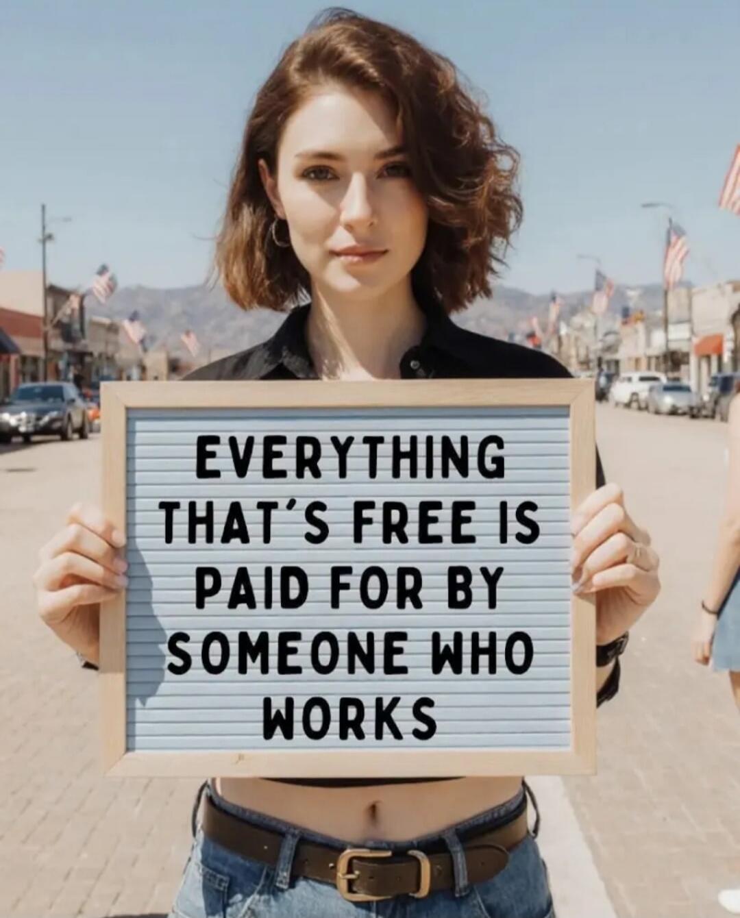 EVERYTHING THAT'S FREE IS PAID FOR BY SOMEONE WHO WORKS
