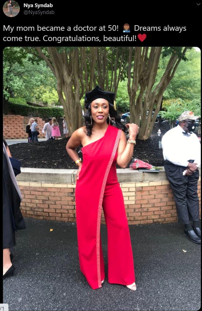 Nya Syndab My mom became a doctor at 50 Dreams always come true Congratulations beautiful