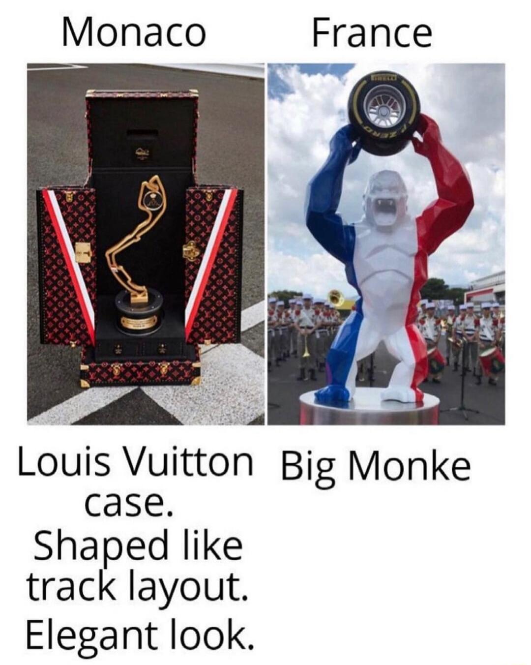 Monaco France Louis Vuitton Big Monke case Shaped like track layout Elegant look