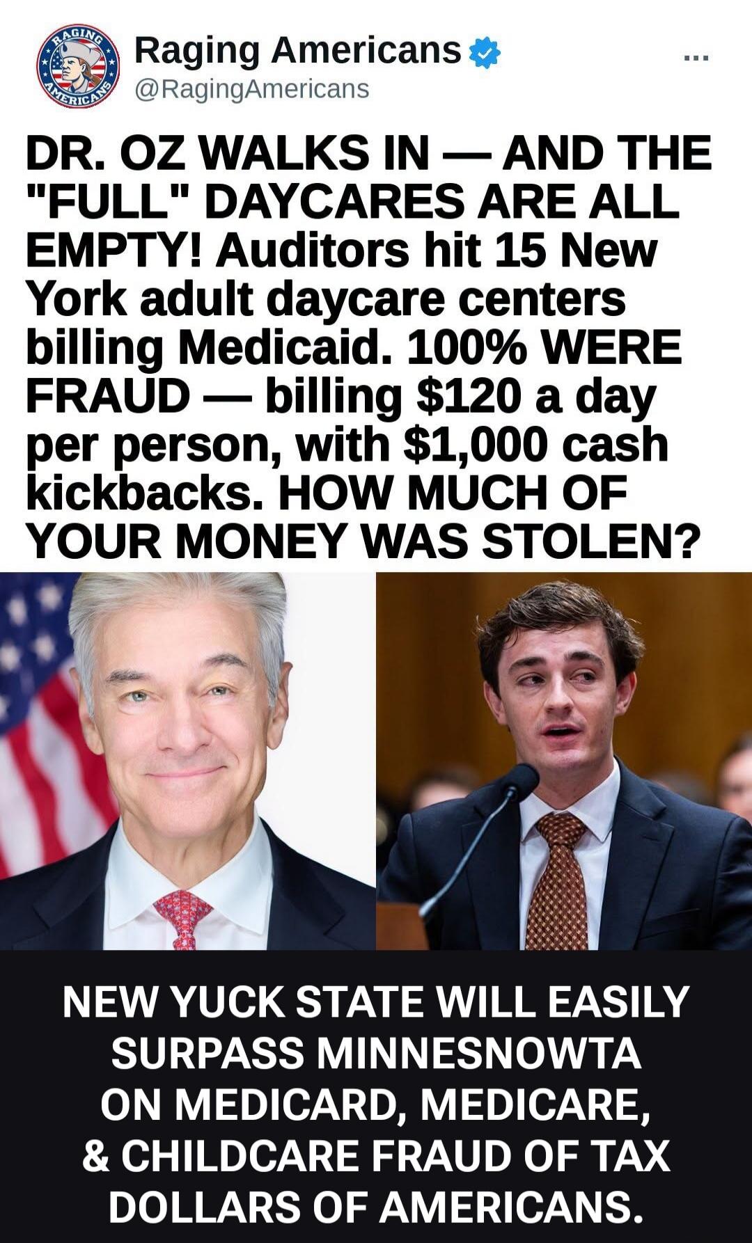 Raging Americans @RagingAmericans DR. OZ WALKS IN — AND THE 