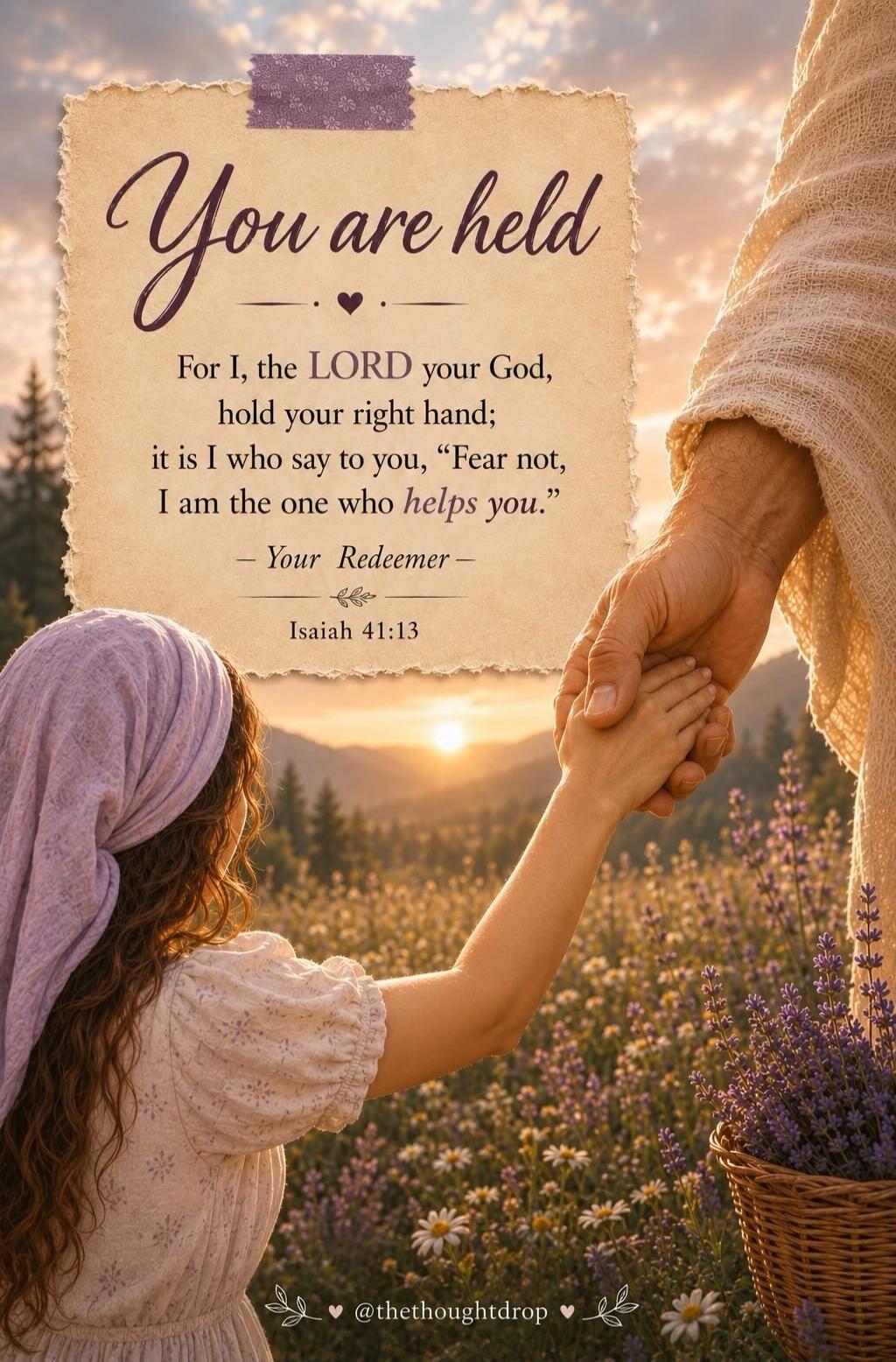 You are held. For I, the LORD your God, hold your right hand; it is I who say to you, 