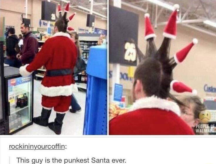 rockininyourcoffin This guy is the punkest Santa ever