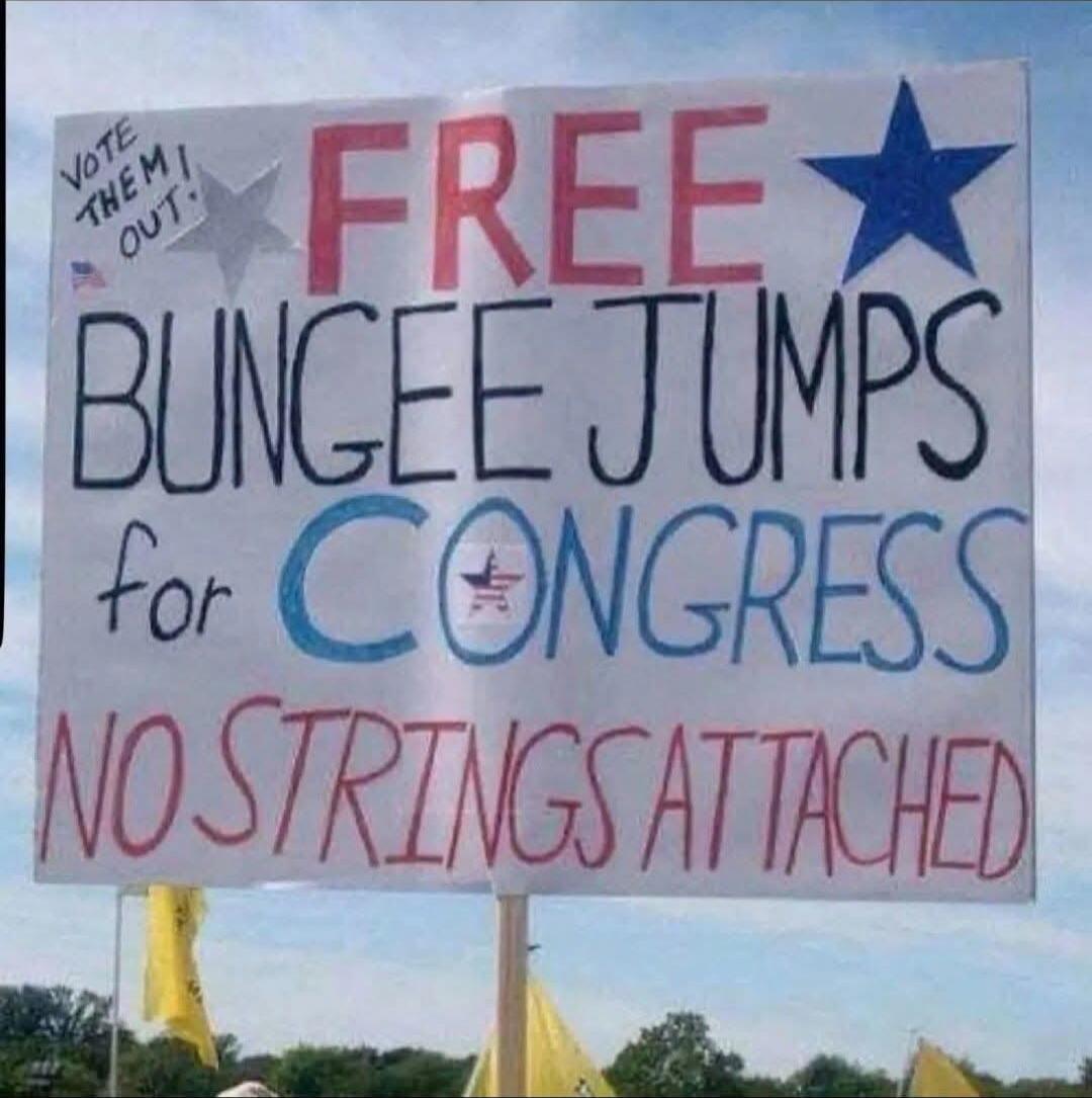 FREE BUNGEE JUMPS for CONGRESS NO STRINGS ATTACHED