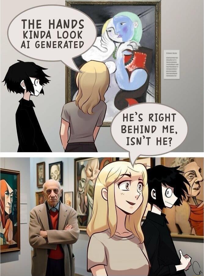 THE HANDS KINDA LOOK AI GENERATED
HE'S RIGHT BEHIND ME, ISN'T HE?