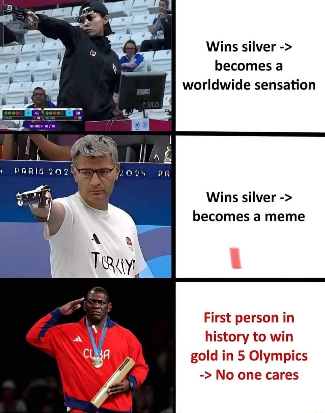 Wins silver becomes a worldwide sensation Wins silver becomes a meme rst person history to wi No one cares