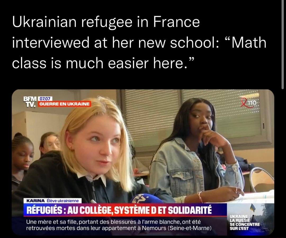 Ukrainian refugee in France T IR te I el a l VAR Tel a Yo Yo B Y EY 4 class is much easier here KARINA Une mere et sa fille portant des blessures a Iarme blanche ont t L GOV ol CER EN Y VT E L Cly I N BT CE ERE SV ETG