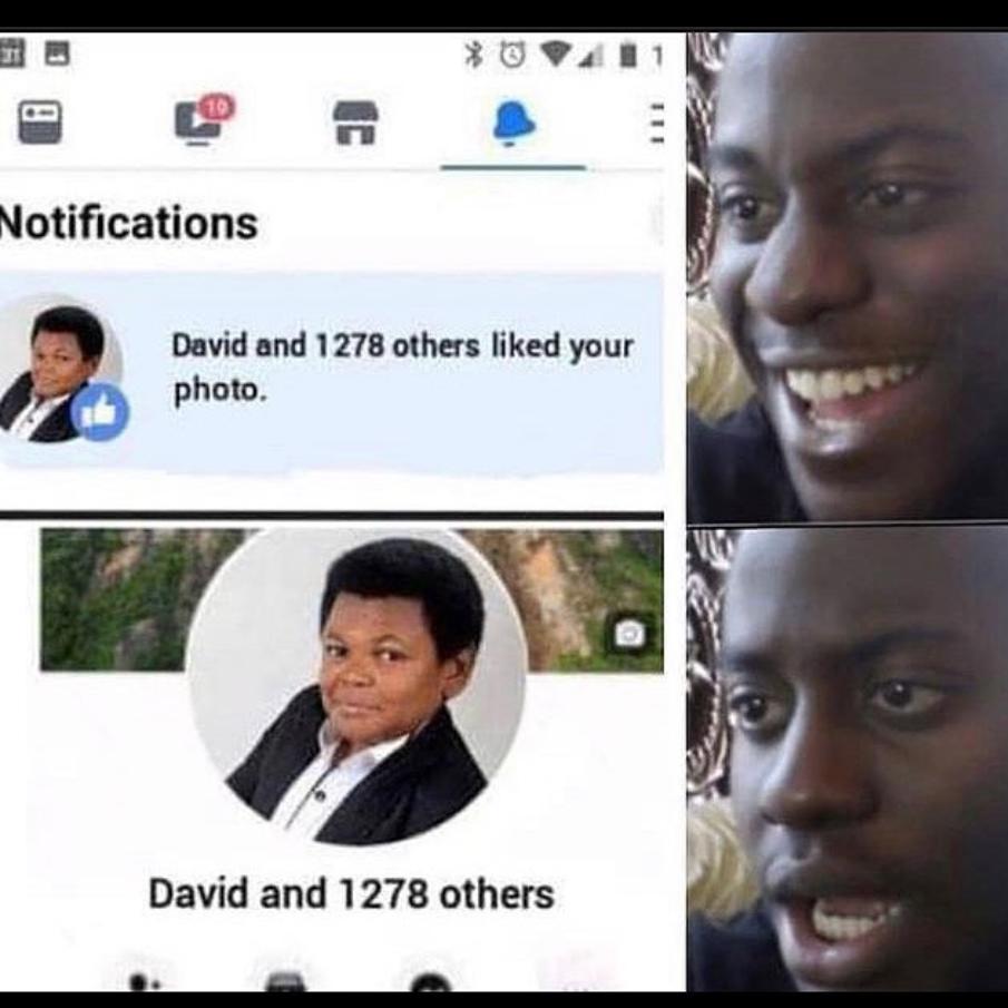 30V e 2 Notifications David and 1278 others liked your 3 photo