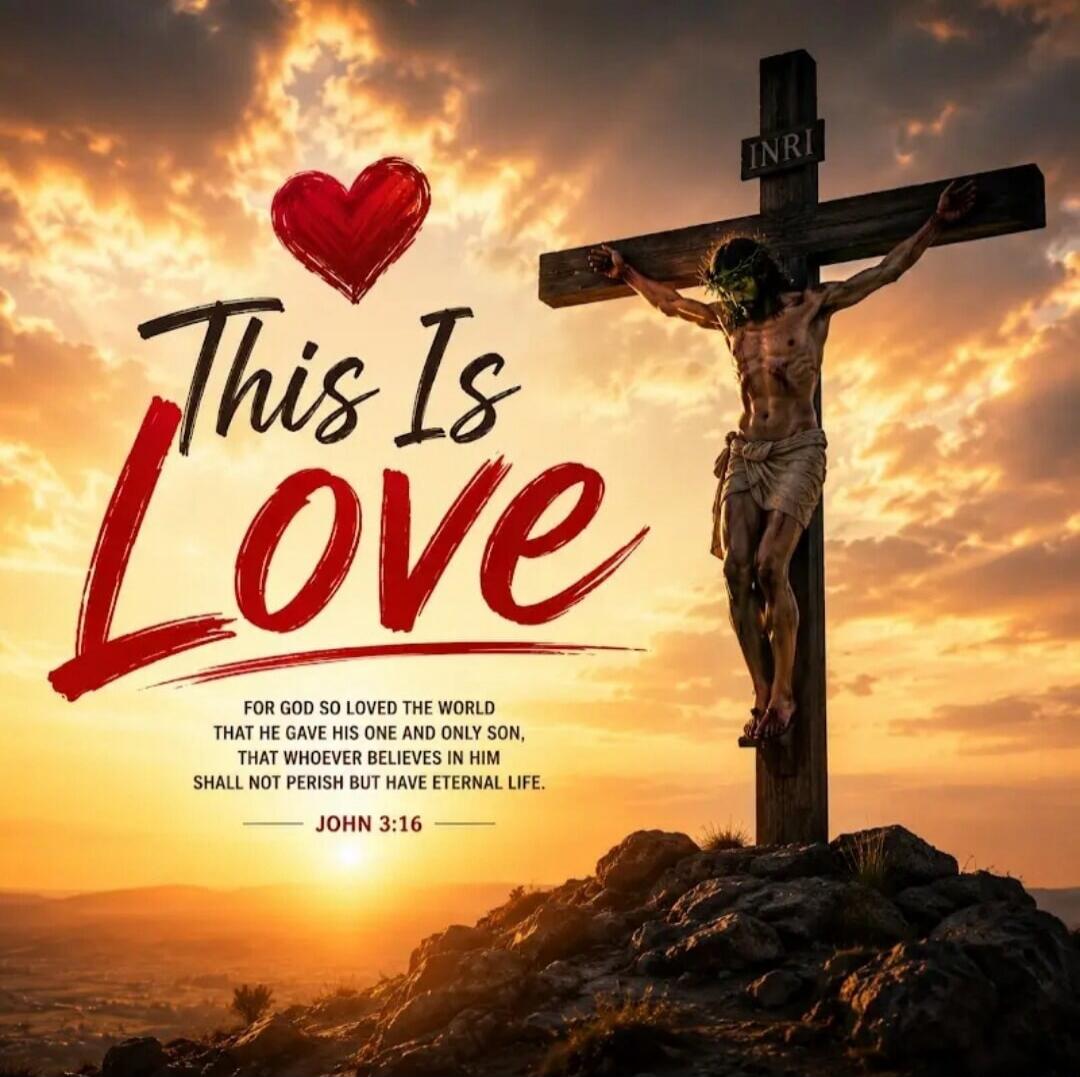 INRI This Is Love FOR GOD SO LOVED THE WORLD THAT HE GAVE HIS ONE AND ONLY SON, THAT WHOEVER BELIEVES IN HIM SHALL NOT PERISH BUT HAVE ETERNAL LIFE. JOHN 3:16