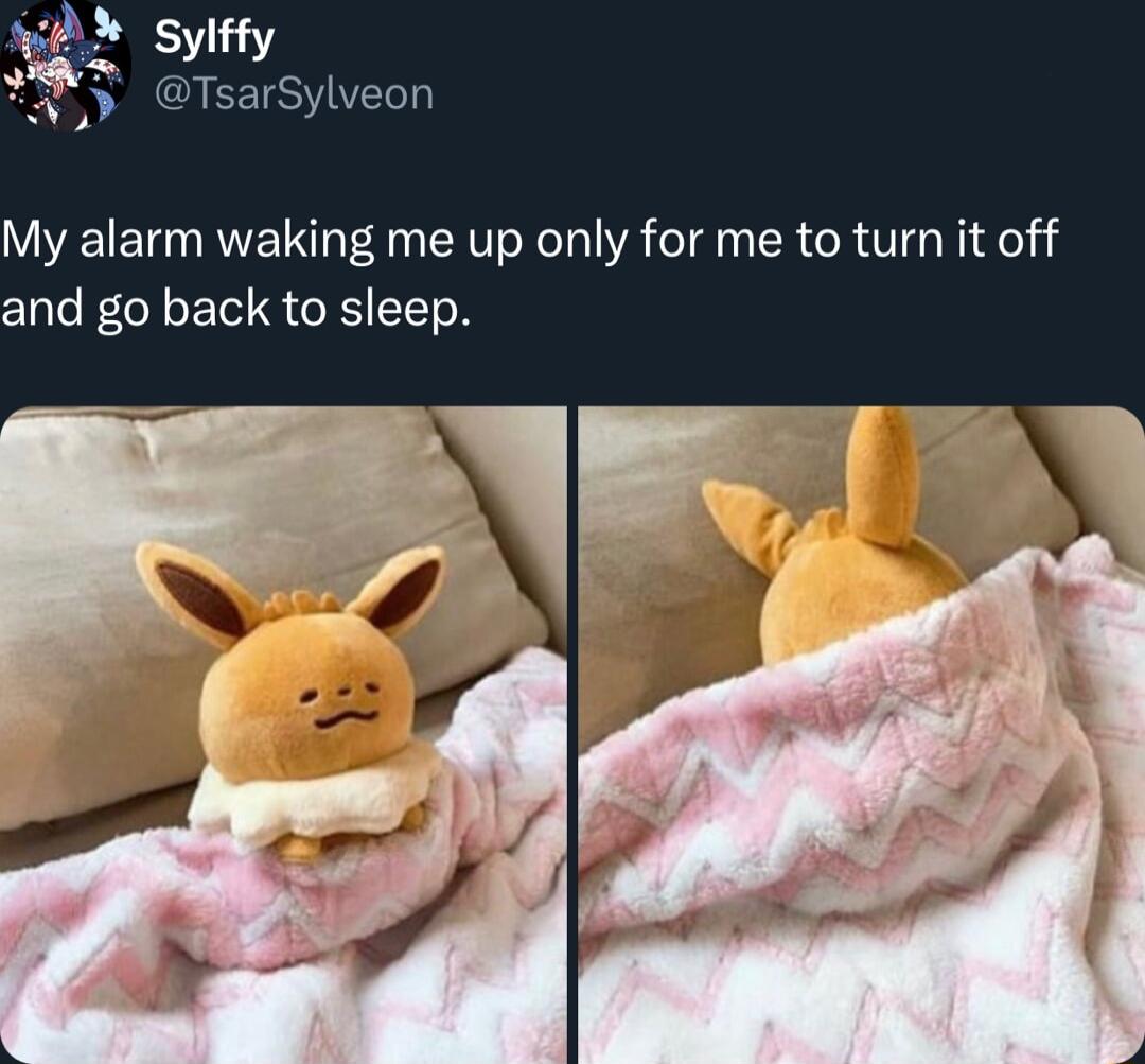 My alarm waking me up only for me to turn it off and go back to sleep