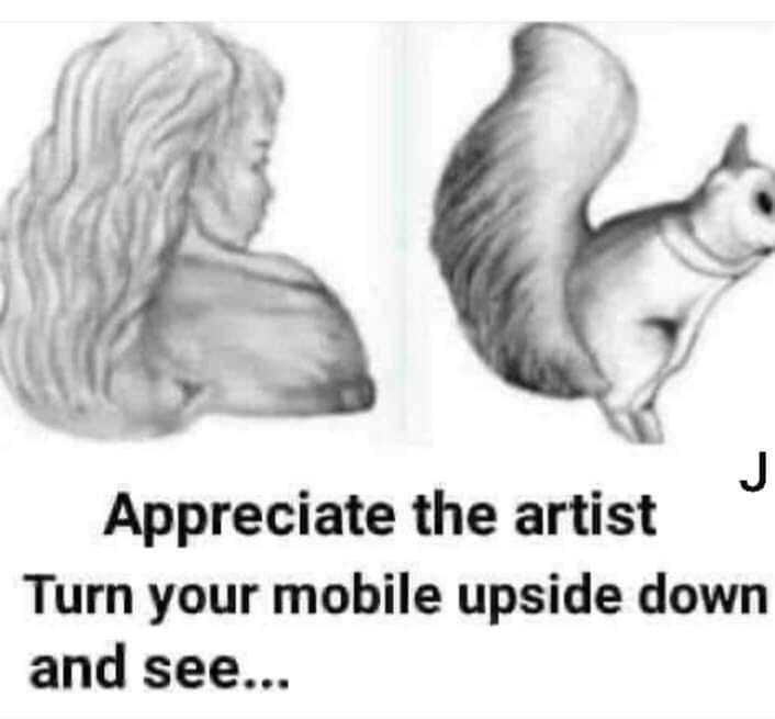 Appreciate the artist Turn your mobile upside down and see