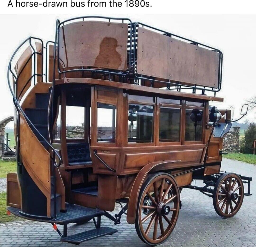 A horse-drawn bus from the 1890s.