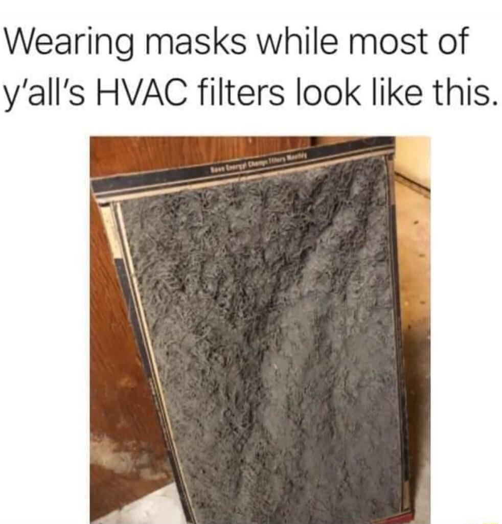 Wearing masks while most of y'all's HVAC filters look like this.