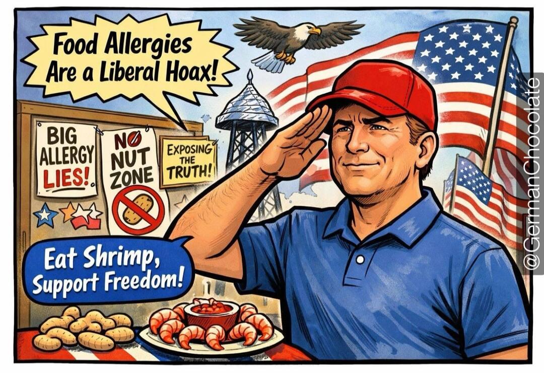 Food Allergies Are a Liberal Hoax! BIG ALLERGY LIES! NO NUT ZONE EXPOSING THE TRUTH! Eat Shrimp, Support Freedom! @GermanChocolate