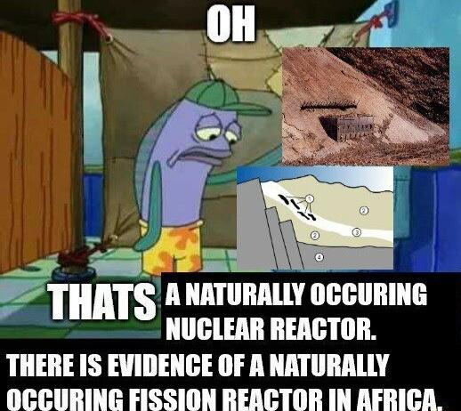 B STHATS s et THERE IS EVIDENGE OF A NATURALLY OCCURINE FISSION REACTOR IN AFRICA