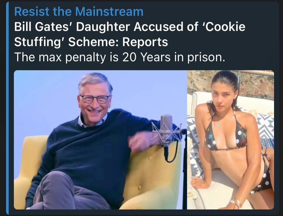 Resist the Mainstream Bill Gates' Daughter Accused of 'Cookie Stuffing' Scheme: Reports The max penalty is 20 Years in prison.