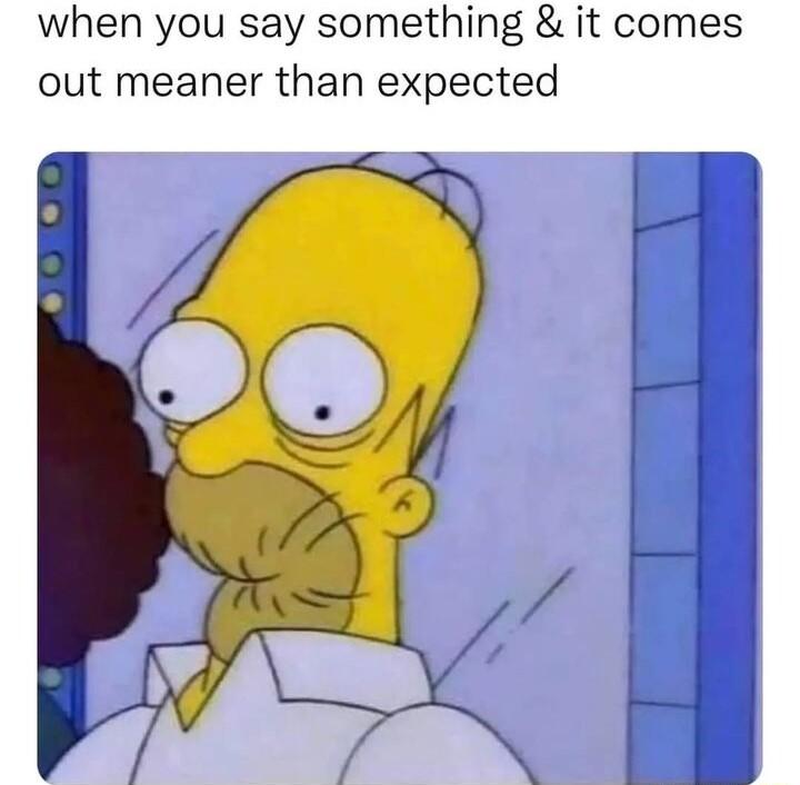 when you say something it comes out meaner than expected