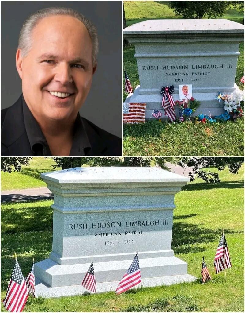 RUSH HUDSON LIMBAUGH III AMERICAN PATRIOT 1951 - 2021. A smiling portrait of Rush Limbaugh.