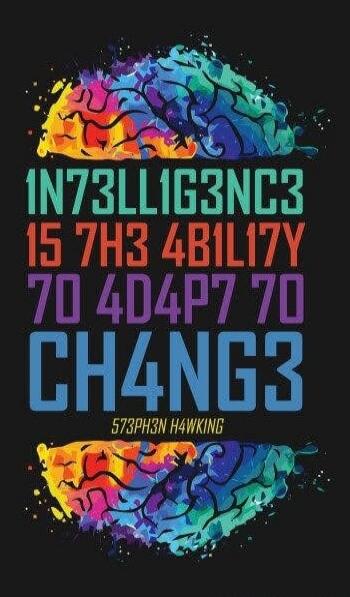 IN73LLIG3NC3 15 7H3 4BL17Y 70 4D4PT 70 CH4NG3 STEPHEN HAWKING