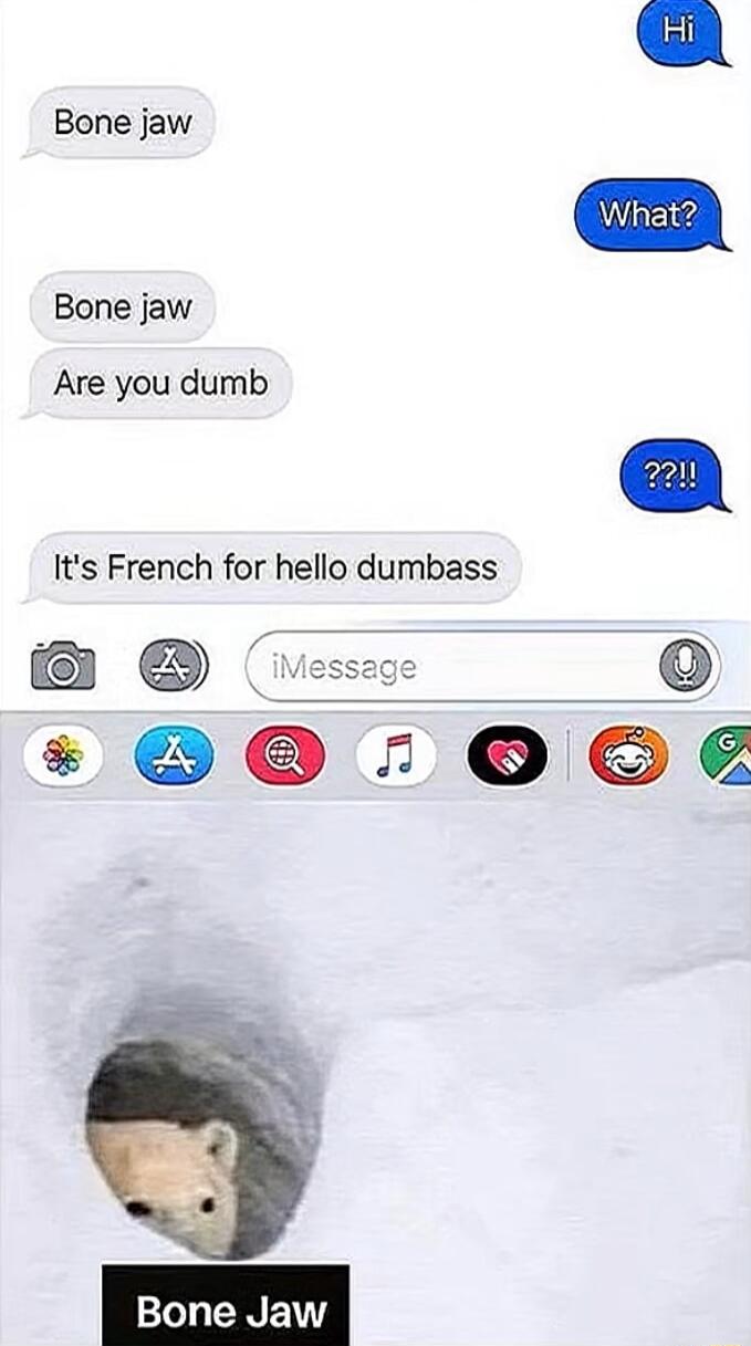 Bone jaw Bone jaw Are you dumb