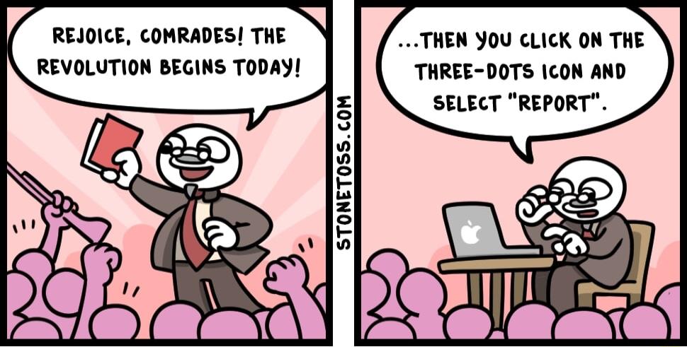 THEN YOU CLICK ON THE THREE DOTS ICON AND SELECT REPORT STONET0SSCOM