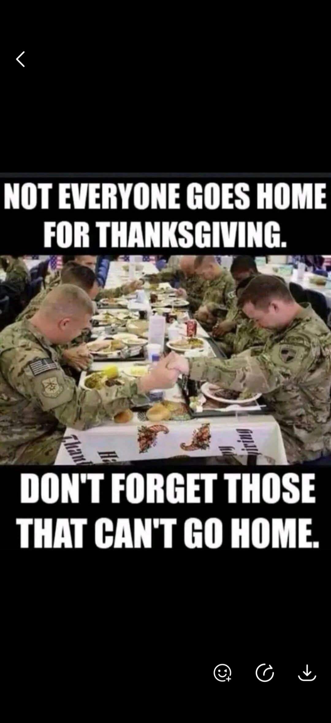 NOT EVERYONE GOES HOME FOR THANKSGIVING. DON'T FORGET THOSE THAT CAN'T GO HOME.
