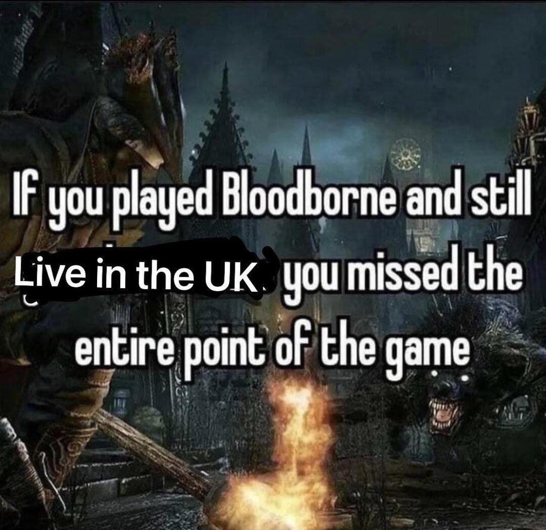 A IF you playd Bloodlgnend sl Live in the UK you missed the entire point of the game 7 1l a i NP g U