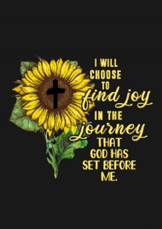 I WILL CHOOSE TO find joy IN THE journey THAT GOD HAS SET BEFORE ME.