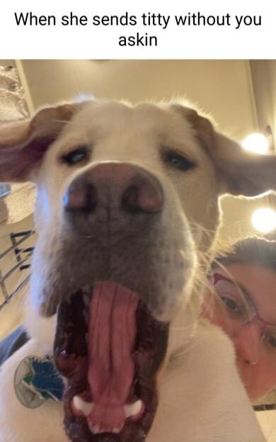 When she sends titty without you askin