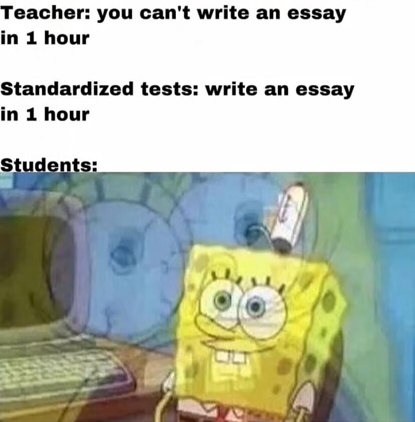 eacher you cant write an essay in 1 hour Standardized tests write an essay in 1 hour
