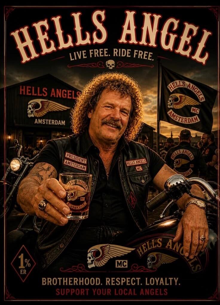 HELLS ANGEL LIVE FREE. RIDE FREE. HELLS ANGELS AMSTERDAM PRESIDENT AMSTERDAM HELLS ANGELS MC 1% ER BROTHERHOOD. RESPECT. LOYALTY. SUPPORT YOUR LOCAL ANGELS