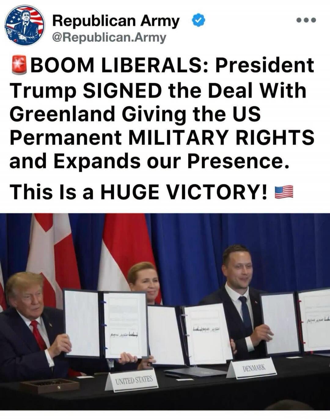 BOOM LIBERALS: President Trump SIGNED the Deal With Greenland Giving the US Permanent MILITARY RIGHTS and Expands our Presence. This Is a HUGE VICTORY! UNITED STATES DENMARK