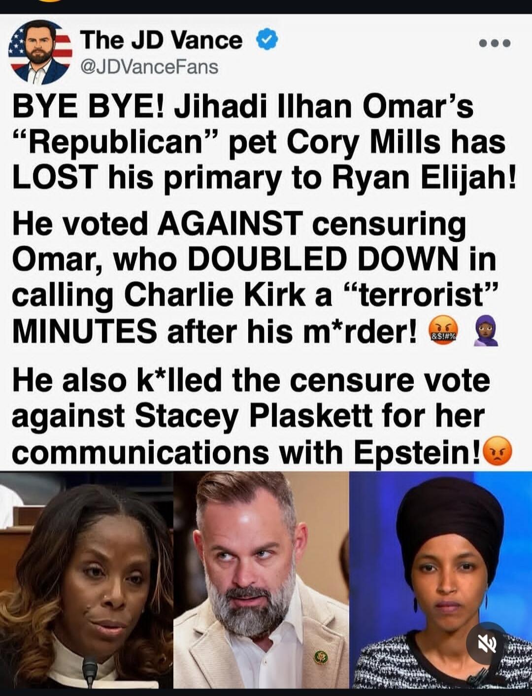 The JD Vance @JDVanceFans BYE BYE! Jihadi Ilhan Omar's 