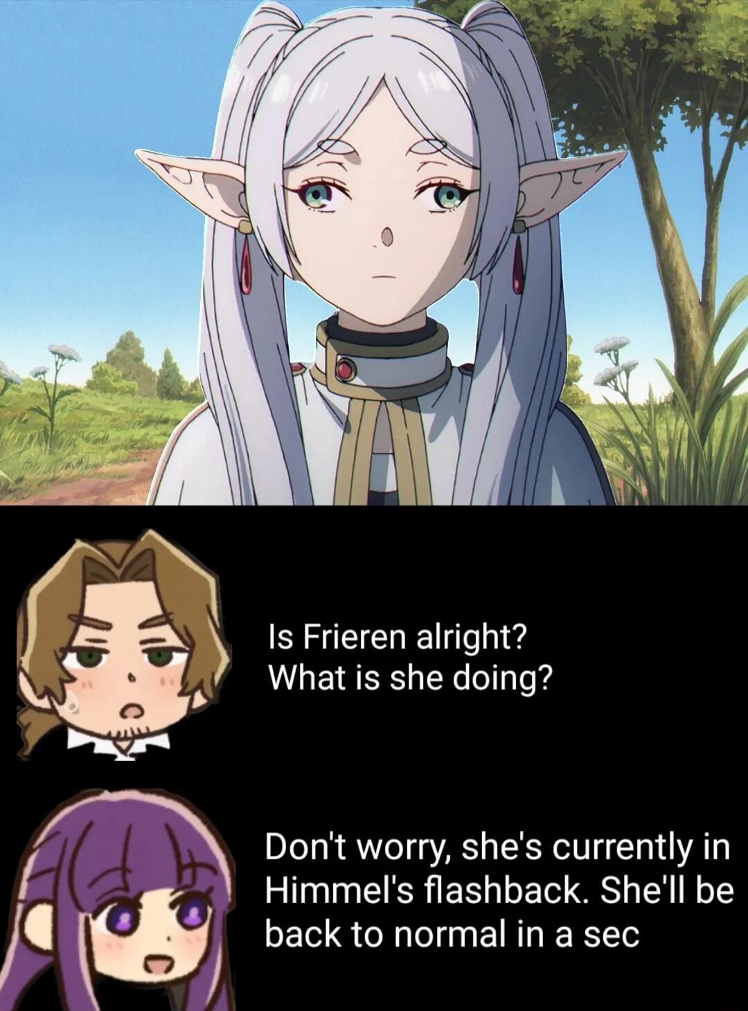 Is Frieren alright What is she doing Dont worry shes currently in Himmels flashback Shell be back to normal in a sec