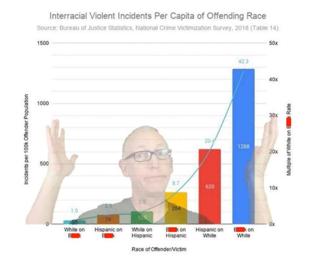 Interracial Violent Incidents Per Capita of Offending Race F