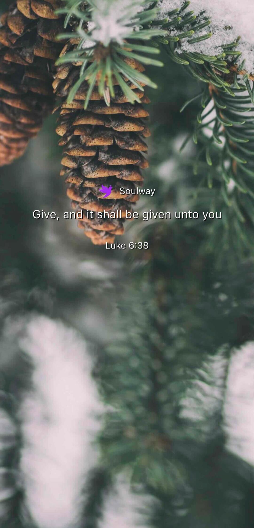 Soulway Give, and it shall be given unto you Luke 6:38