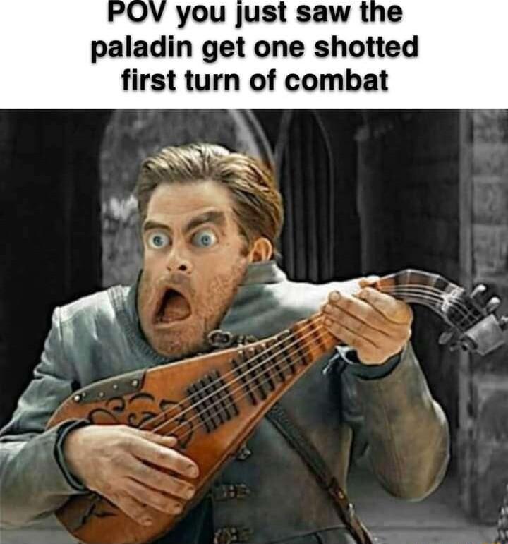 you just saw the paladin get one shotted first turn of combat