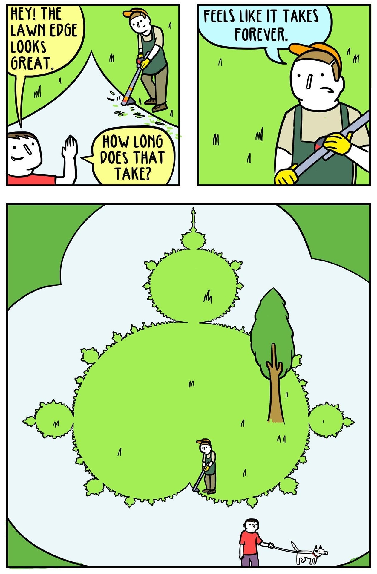 OWENCOMICSCOM OWENBROADCAST HEY THE LAWN EDGE LOOKS FEELS LIKE IT TAKES FOREVER HOW LONG DOES THAT TAKE