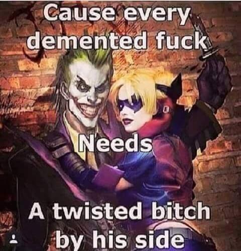 Cause every demented fuck Needs A twisted bitch by his side