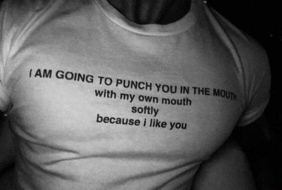 1AM GOINg TO PUNCH YOu IN With my own mouth Softly because j like you