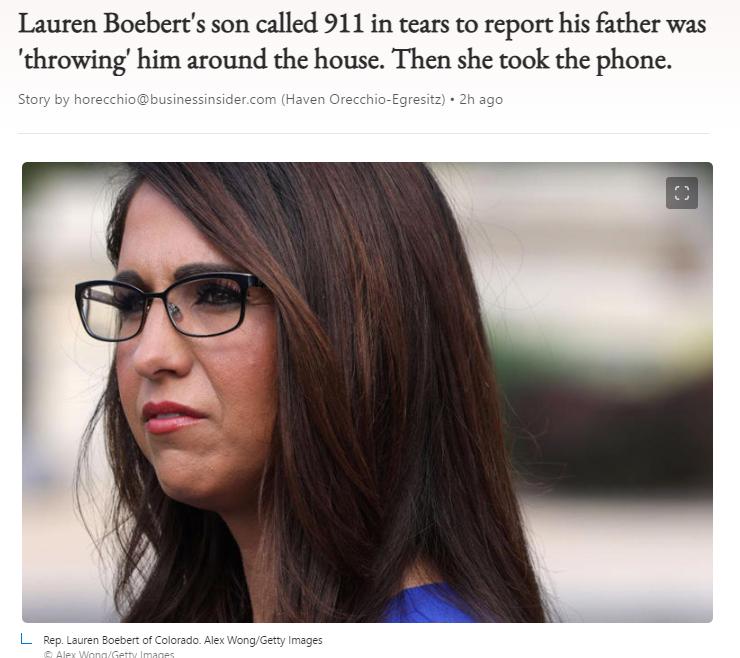 Lauren Boeberts son called 911 in tears to report his father was throwing him around the house Then she took the phone