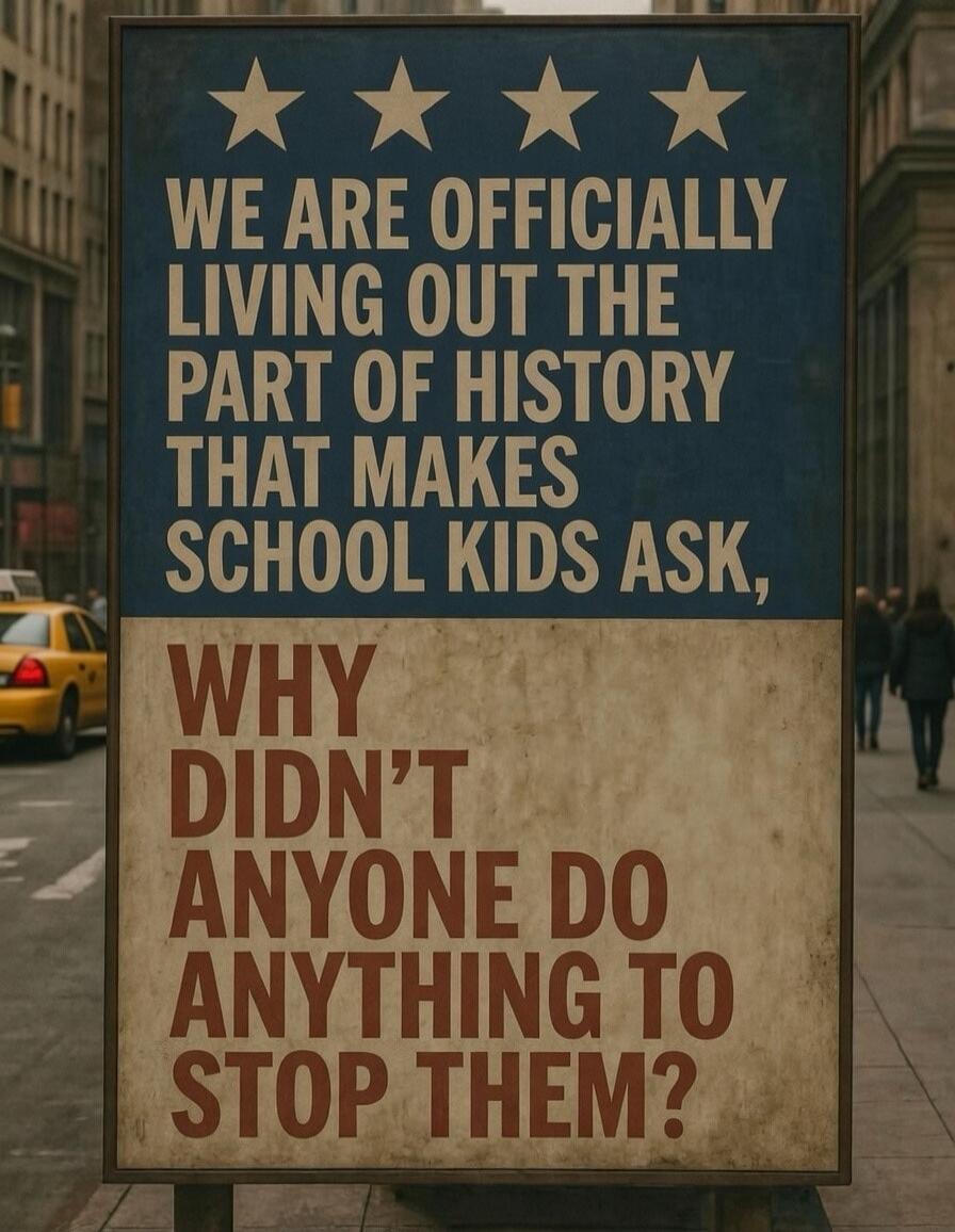 WE ARE OFFICIALLY LIVING OUT THE PART OF HISTORY THAT MAKES SCHOOL KIDS ASK, WHY DIDN'T ANYONE DO ANYTHING TO STOP THEM?